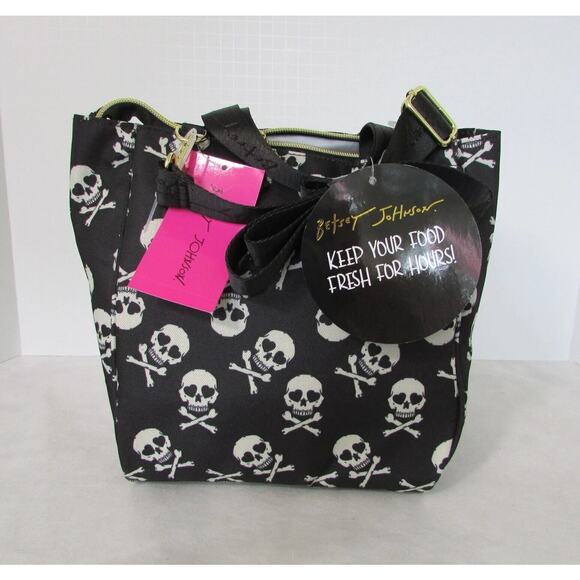 Betsey Johnson Skull Insulated Lunch Tote Bag Crossbody NWT - Picture 4 of 7